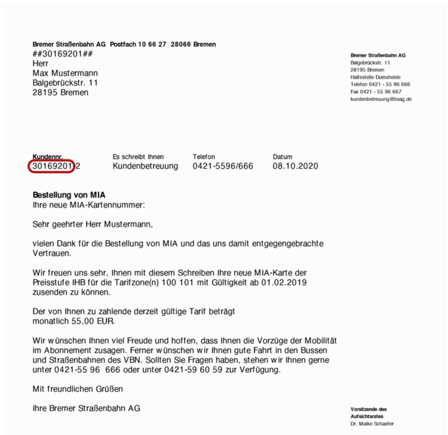 MIA-Anschreiben Briefkopf